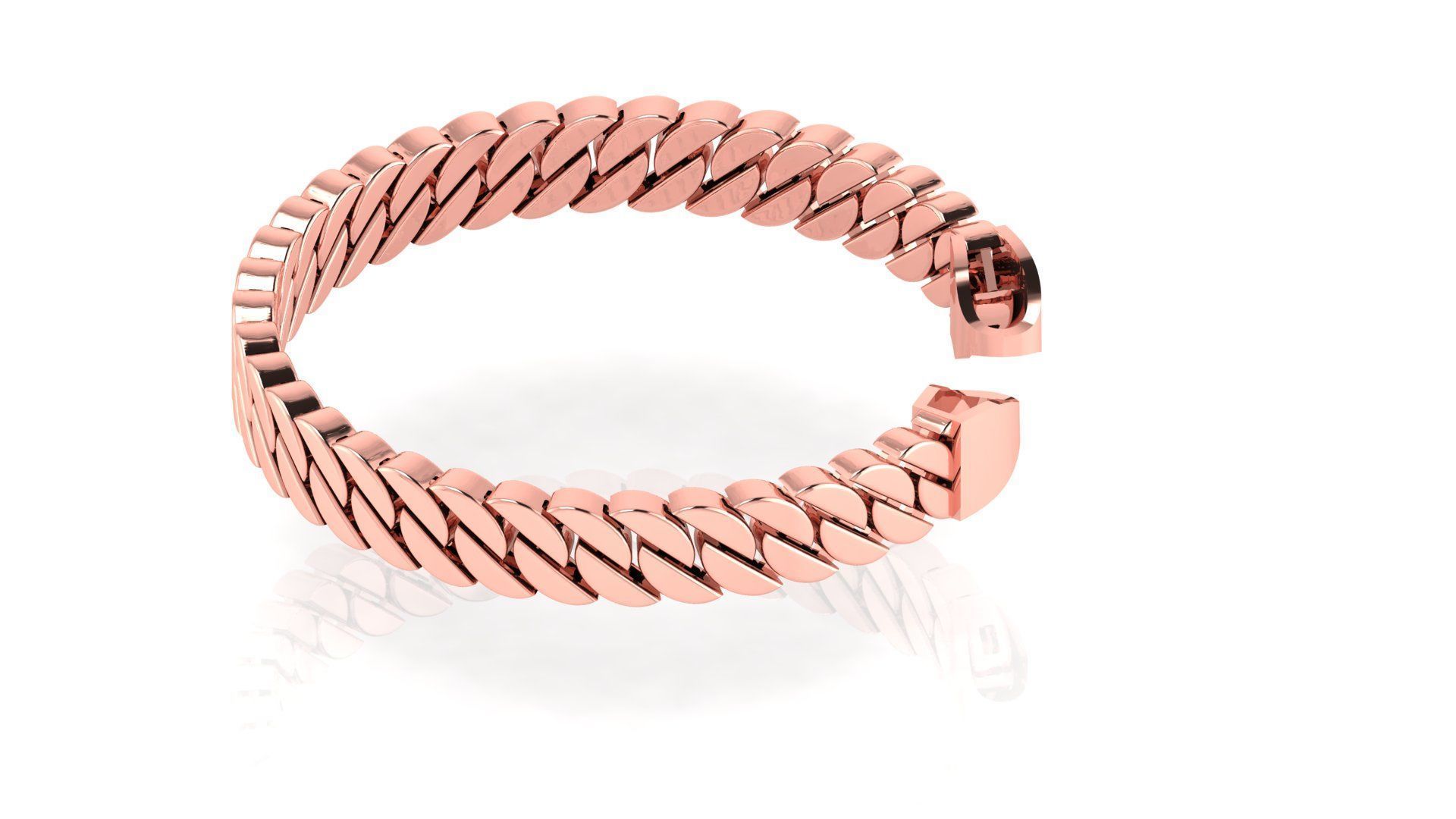 10 mm SPIRAL 3D CUBAN BRACELET OR CHAIN OR NECKLACE 3D print model_1