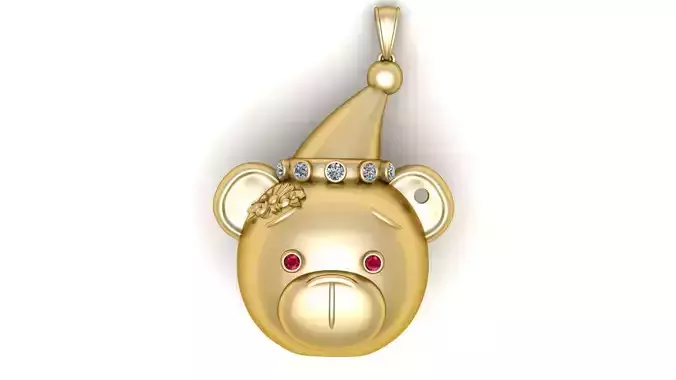 TEDDY BEAR FACE PENDANT 3D PRINTABLE MODEL