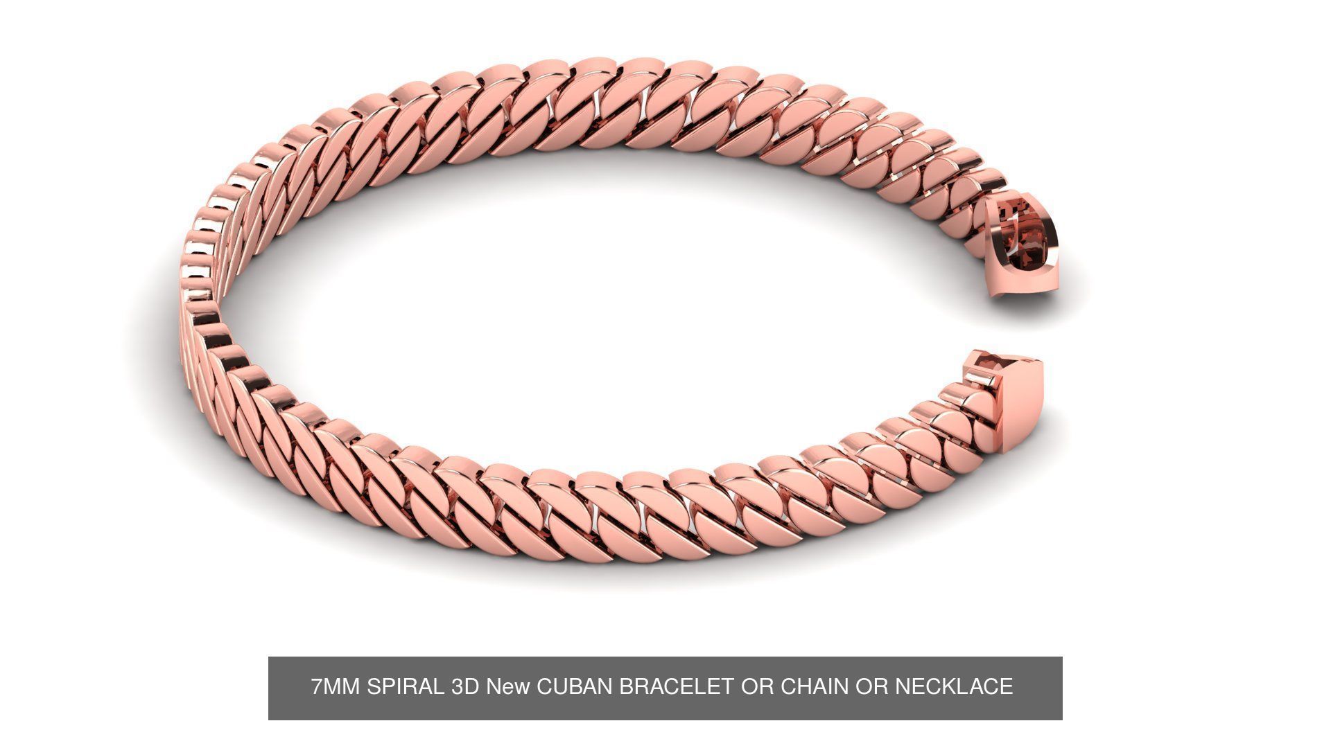 5 SET SPIRAL 3D CUBAN BRACELET OR CHAIN OR NECKLACE  3D Model Collection_3