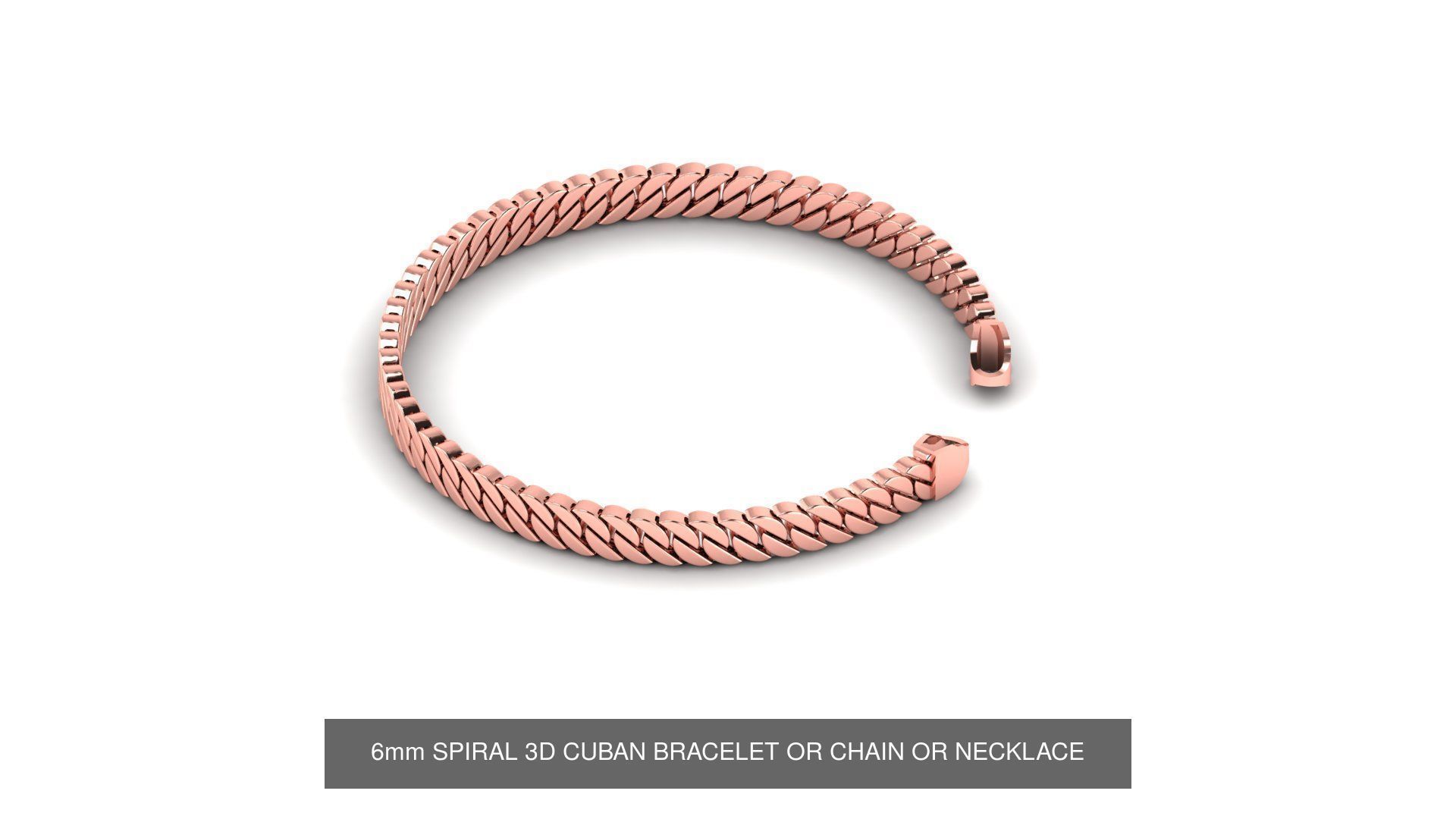 5 SET SPIRAL 3D CUBAN BRACELET OR CHAIN OR NECKLACE  3D Model Collection_5