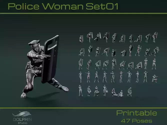 Police Woman Set01 3D model