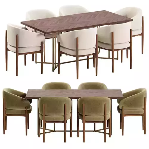 Westwing Nemo Chair and Luca Dining Table 3D model