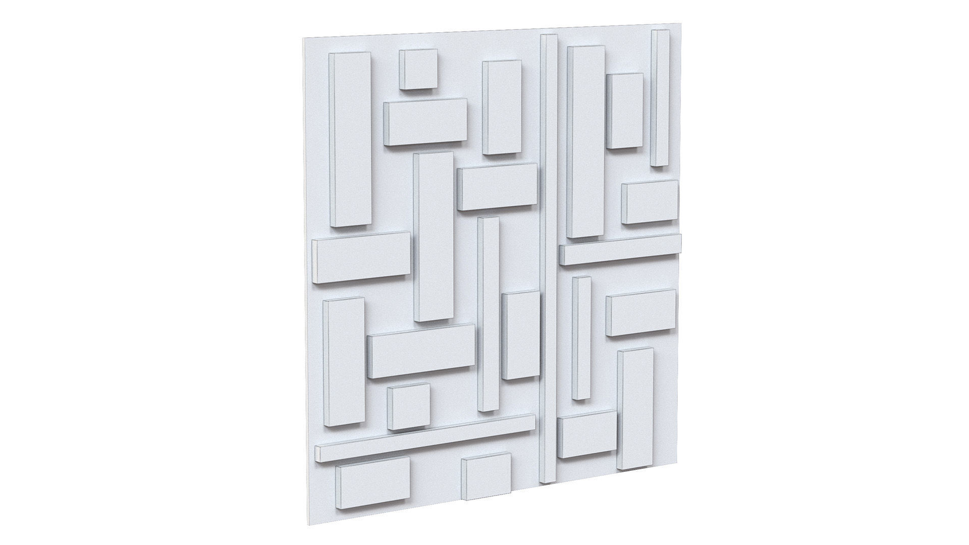 Decorative black wall panel with wooden planks elements 3D model_8