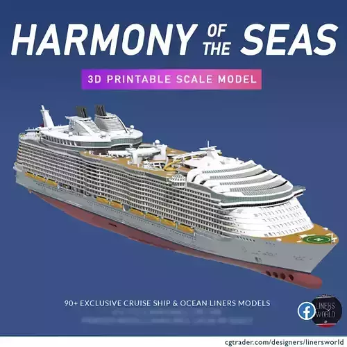 HARMONY OF THE SEAS RCI cruise ship print ready model 3D print model
