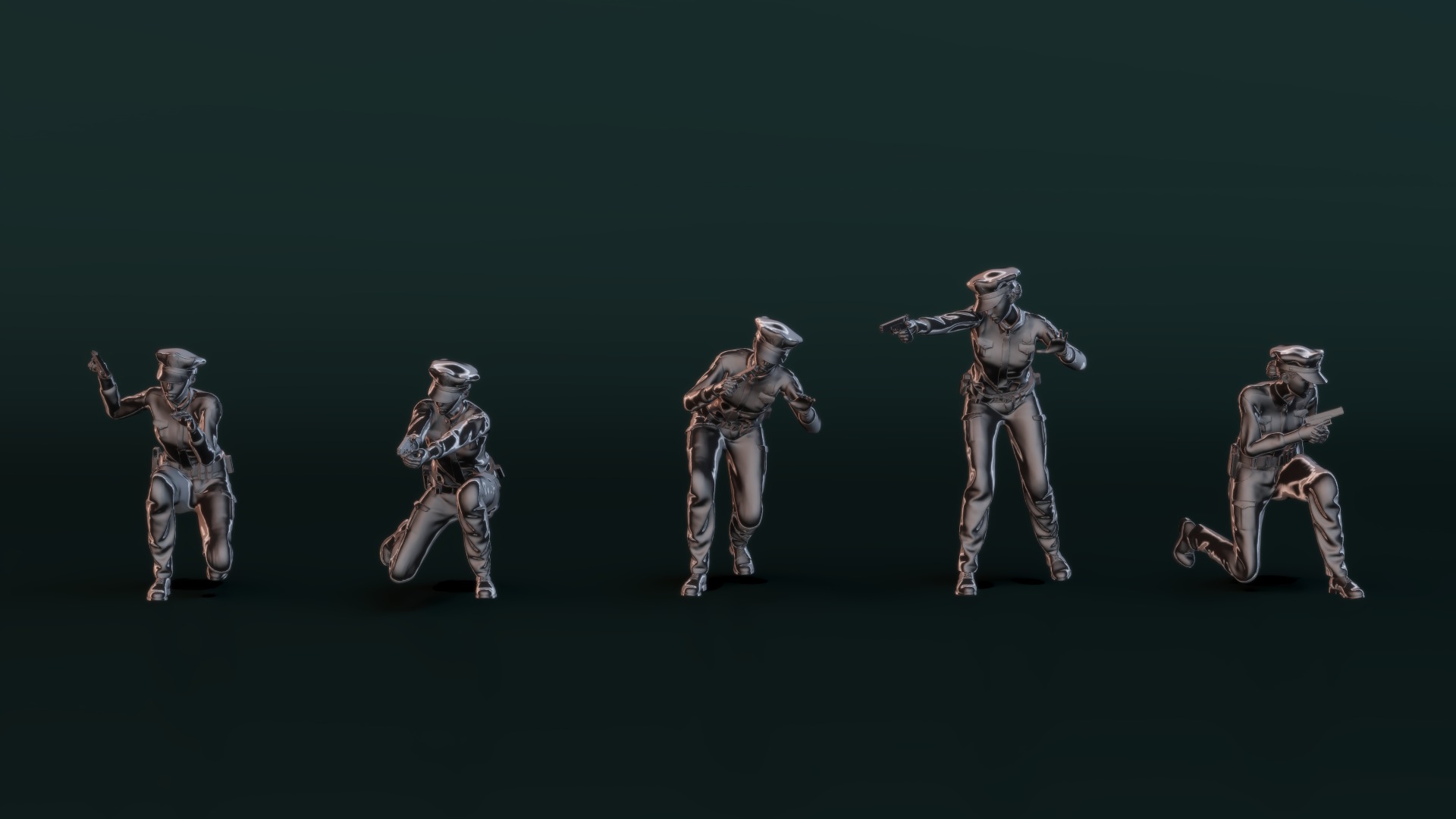 Police Woman Set02 3D model_3