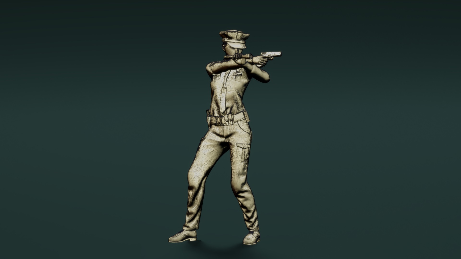Police Woman Set02 3D model_11