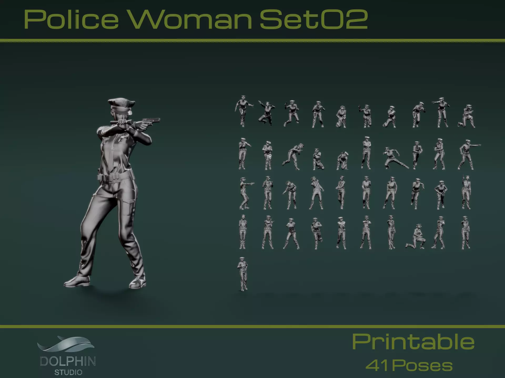 Police Woman Set02 3D model_0