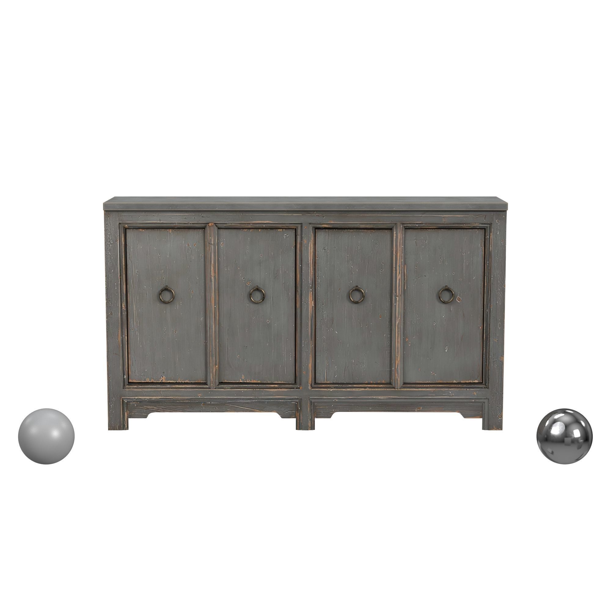 Amherst 4Dr Sideboard Gray 3D model_1
