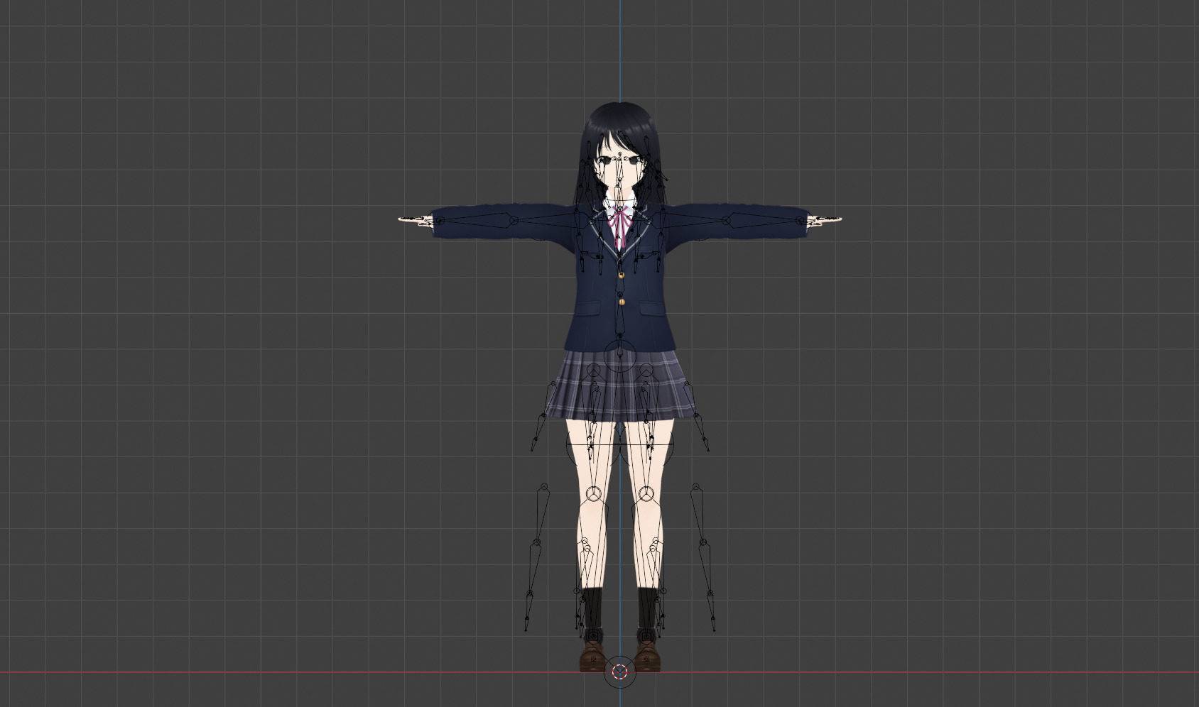 Japanese Anime High School Girl NPC Hikari - Unity UE GameReady Low-poly 3D model_5