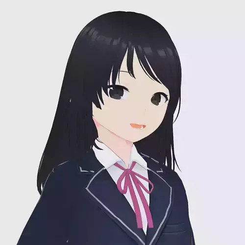 Japanese Anime High School Girl NPC Hikari - Unity UE GameReady Low-poly 3D model