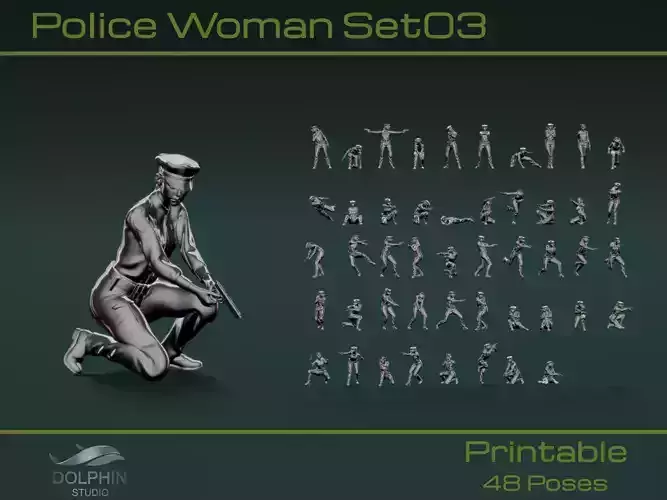 Police Woman Set03 3D model