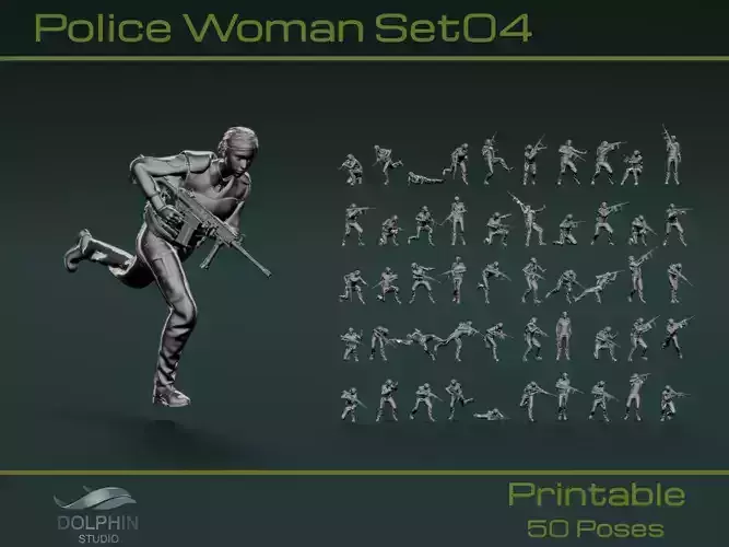 Police Woman Set04 3D model