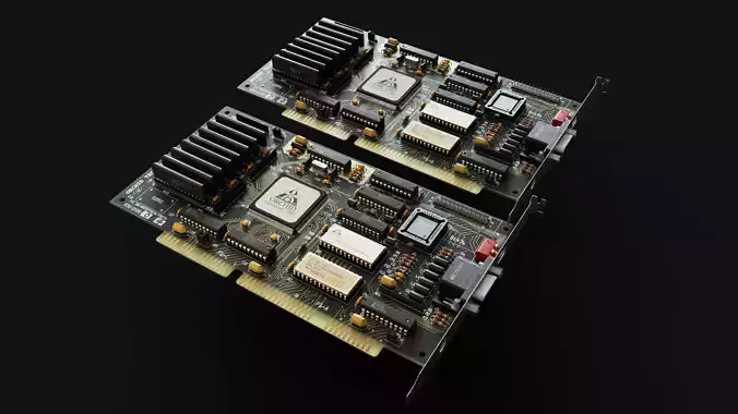 Circuite Board GPU Low-poly 3D model