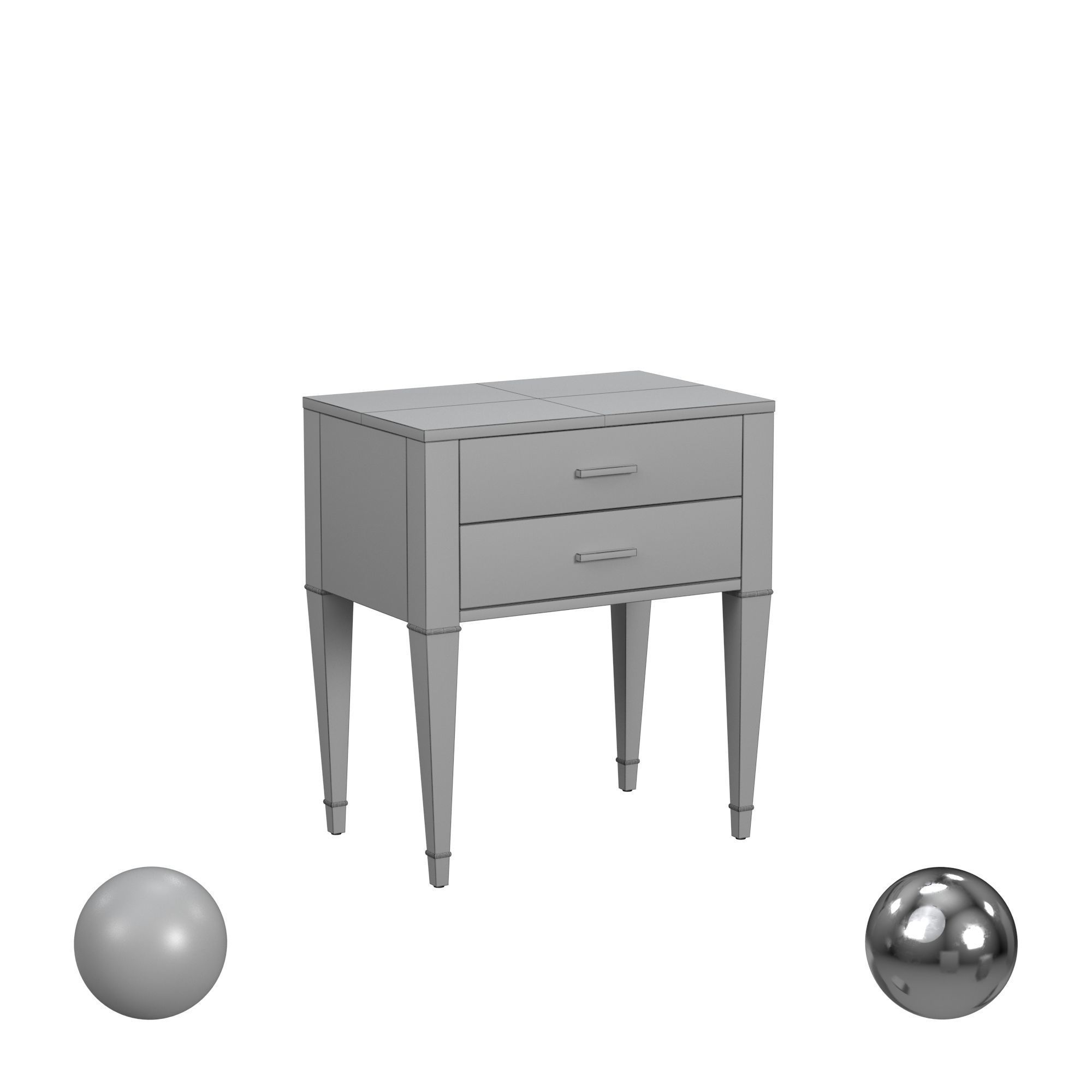 Birch Lane Mozie 2 Drawer Nightstand 3D model_3