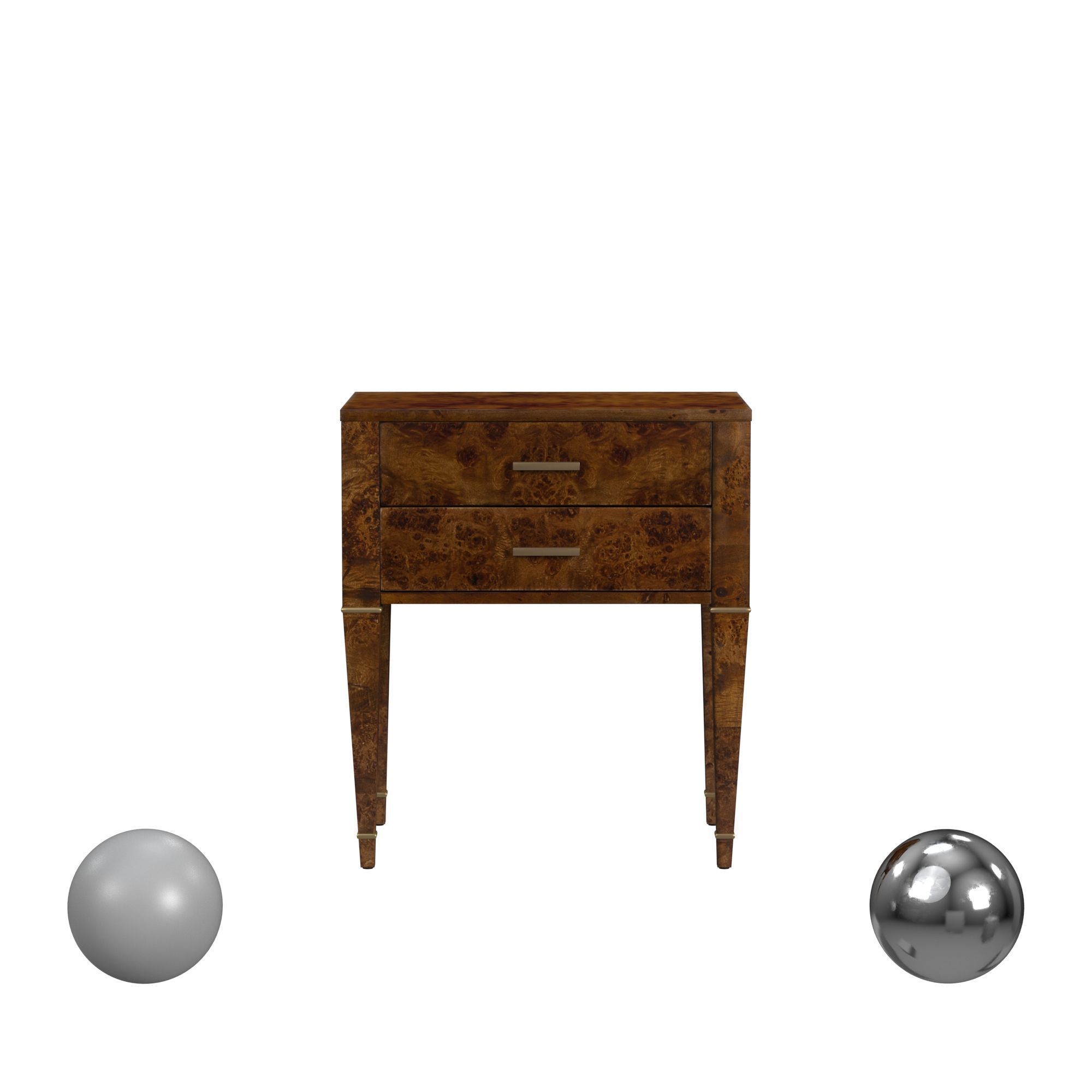 Birch Lane Mozie 2 Drawer Nightstand 3D model_1