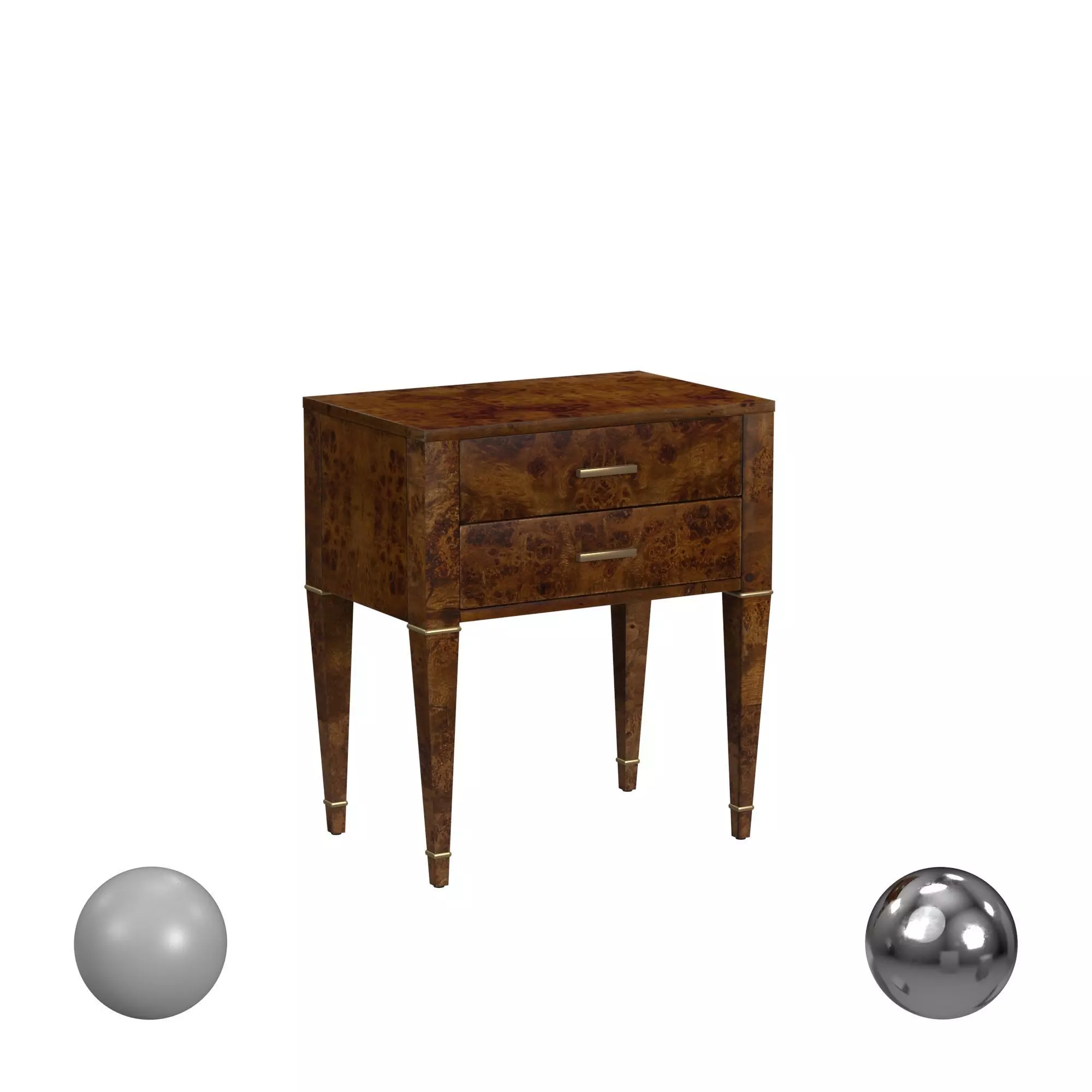 Birch Lane Mozie 2 Drawer Nightstand 3D model_0