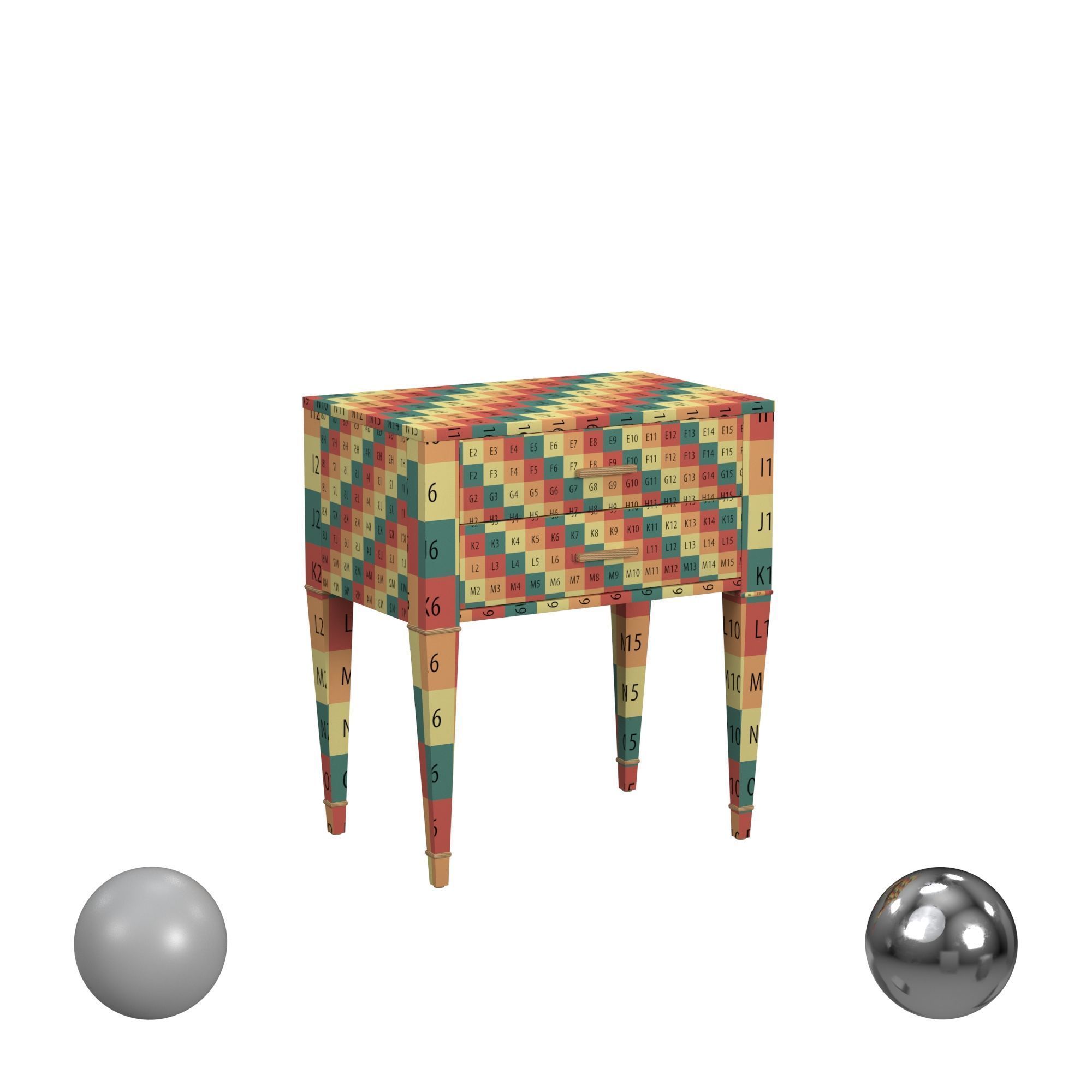 Birch Lane Mozie 2 Drawer Nightstand 3D model_2