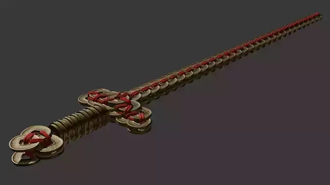 Vintage Chinese Coin Sword