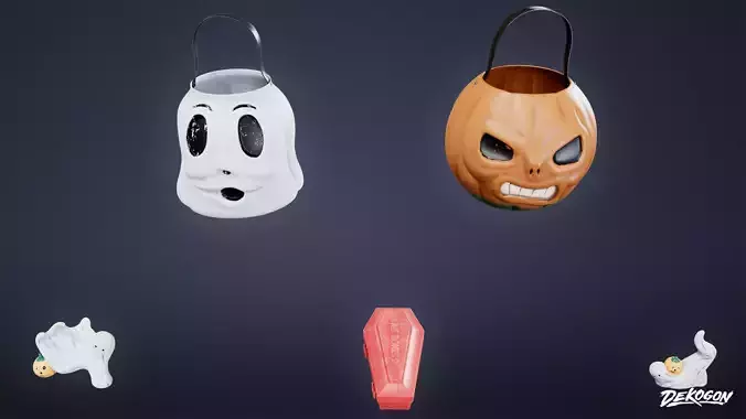 HOLIDAYS - Halloween Shelf Decor 02 - LOW POLY AND NANITE