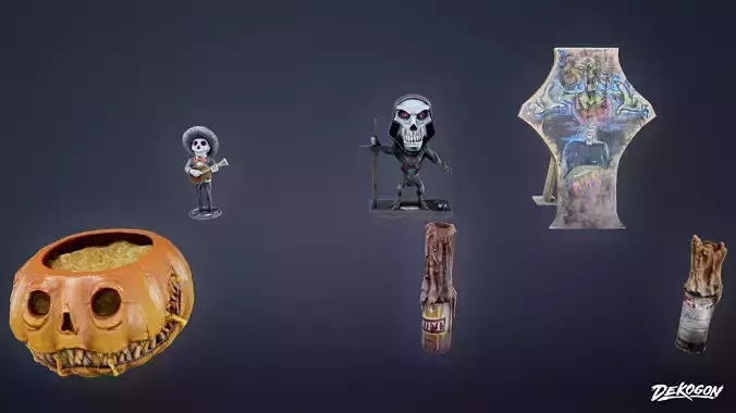 HOLIDAYS - Halloween Shelf Decor 03 - LOW POLY AND NANITE