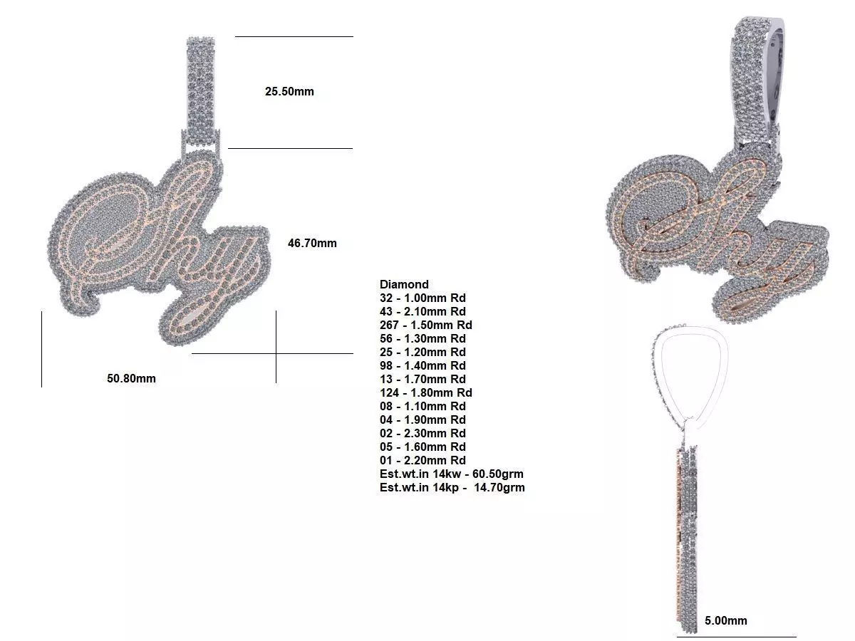 shy pendant hip hop jewellery cad 3D print model_0