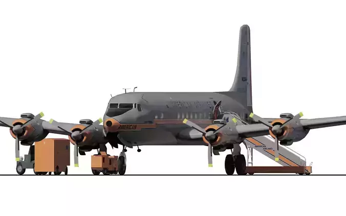 Douglas DC-7C 1954 with interior