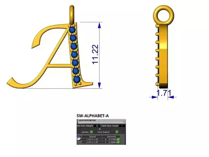 alphabet cursive letter  3D print model