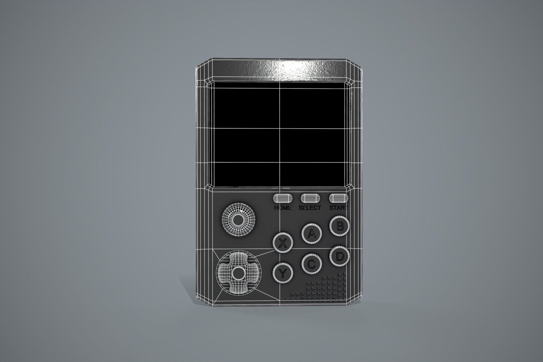 Gameboy 900 Free low-poly 3D model_7