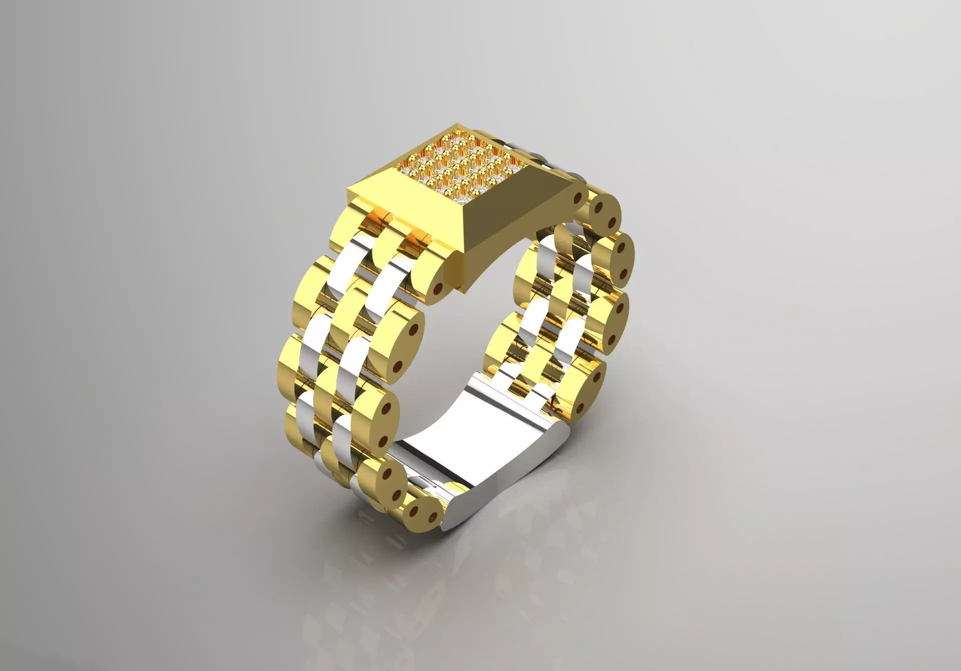 Luxury man Rolex design diamond ring model ror0045 3D print model