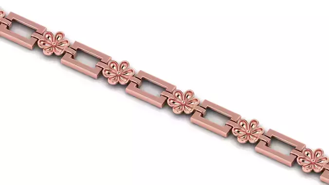 Less Weight flower ladies 3d bracelet for direct casting  3D print model
