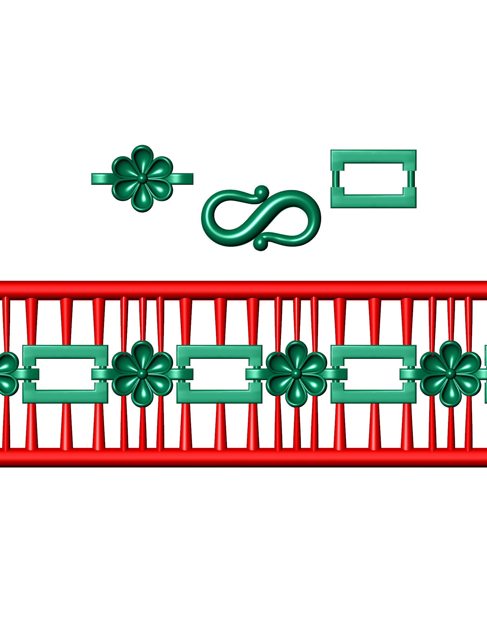 Less Weight flower ladies 3d bracelet for direct casting  3D print model_3