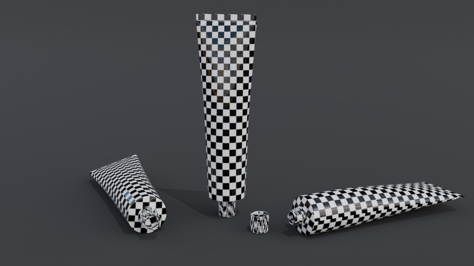 Toothpaste Laminate Tube and packaging box Low-poly 3D model_11