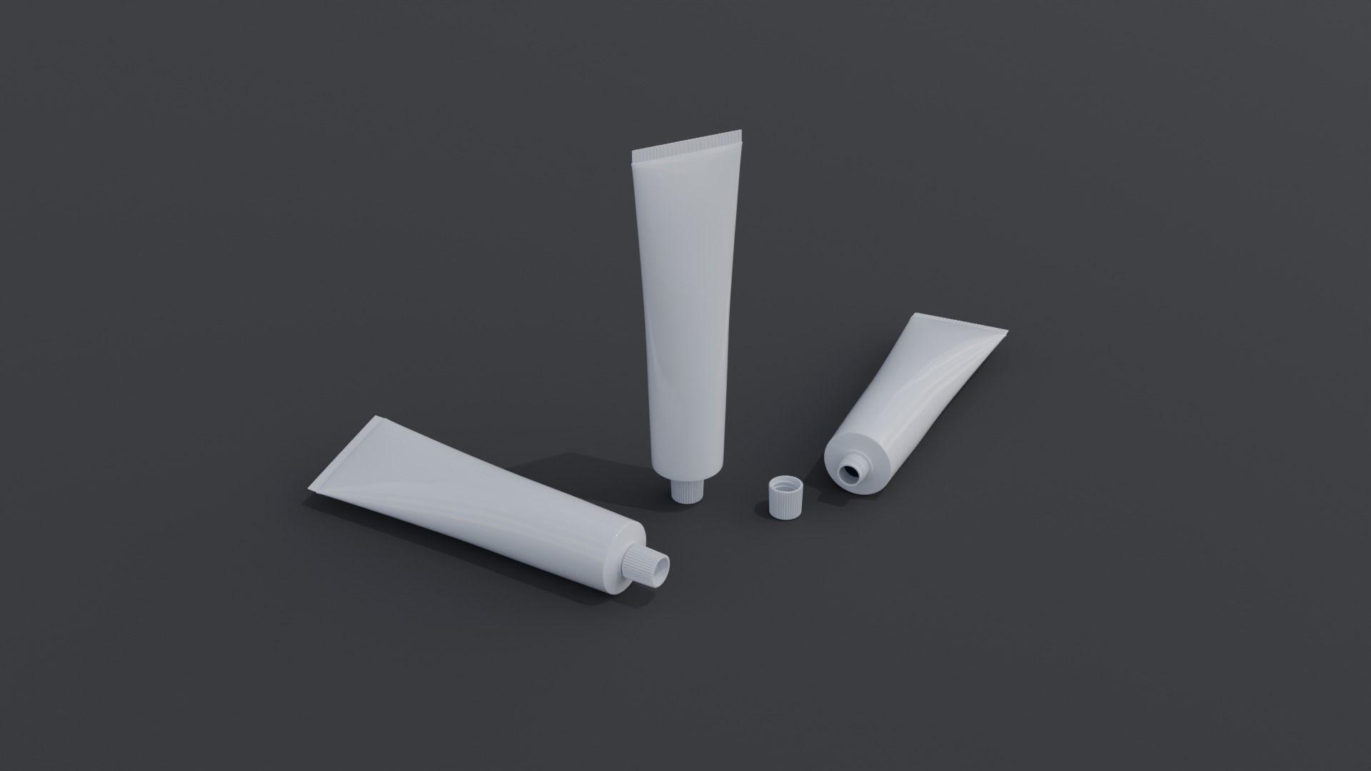Toothpaste Laminate Tube and packaging box Low-poly 3D model_3