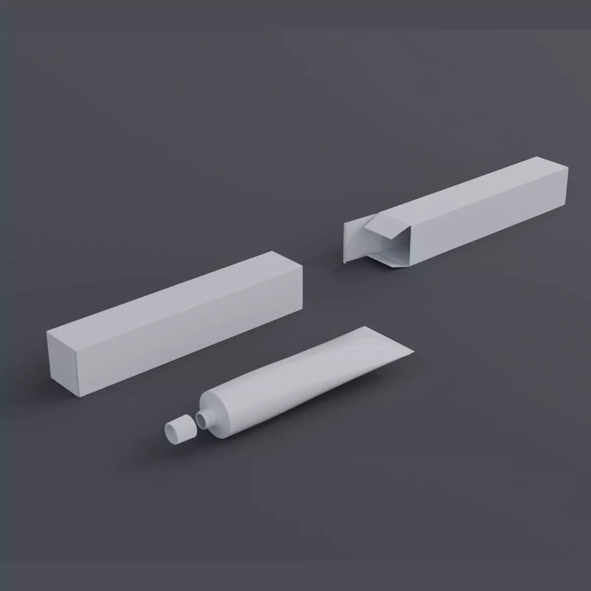 Toothpaste Laminate Tube and packaging box Low-poly 3D model_0