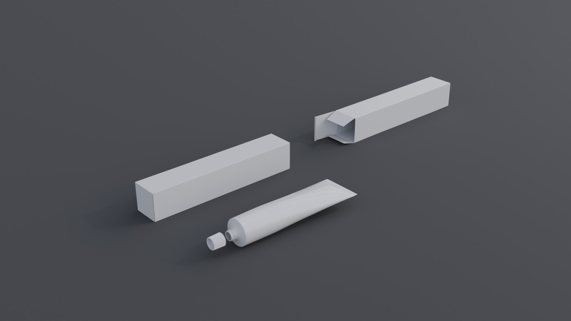 Toothpaste Laminate Tube and packaging box Low-poly 3D model_1