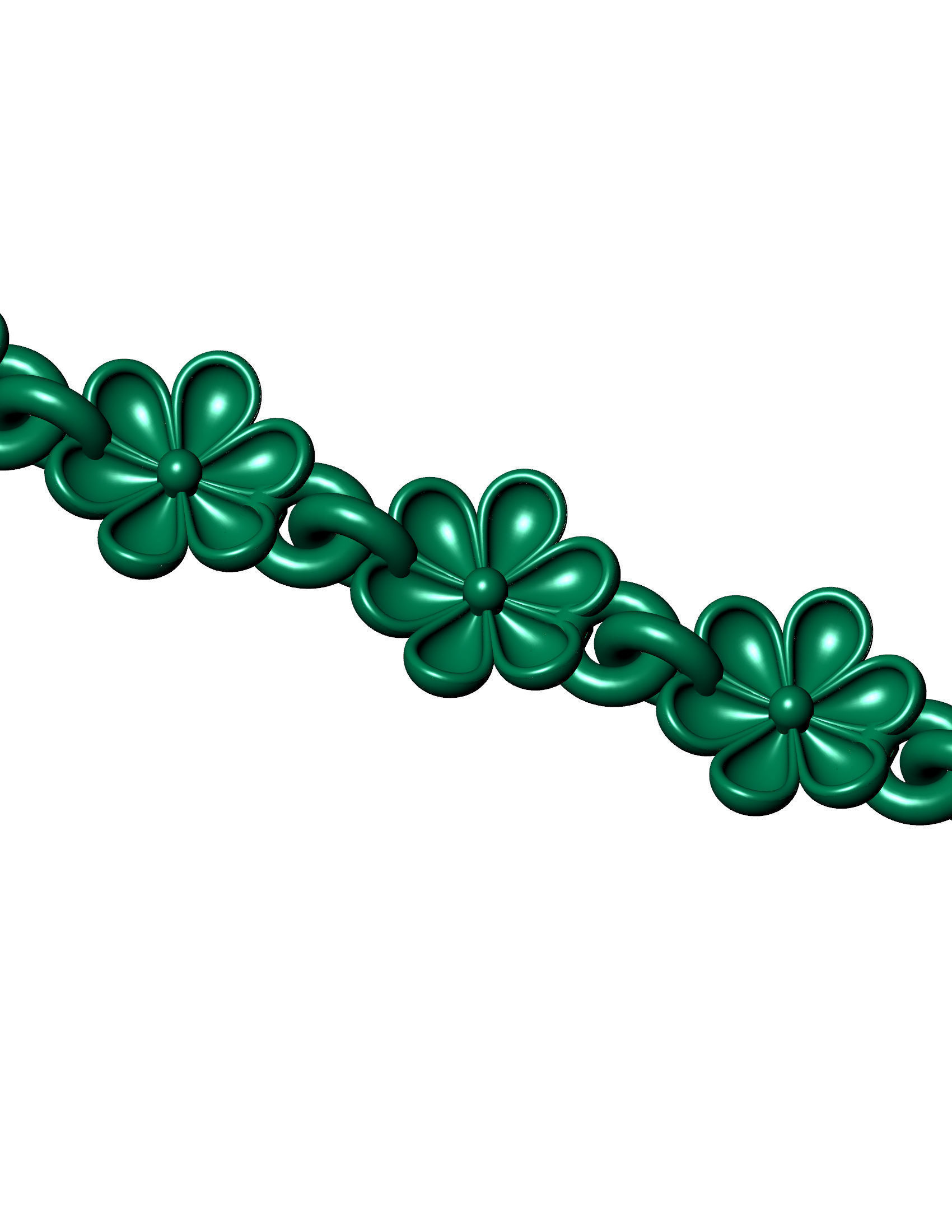 Less Weight flower ladies 3d bracelet for direct casting  3D print model_5