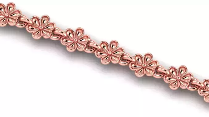 Less Weight flower ladies 3d bracelet for direct casting  3D print model
