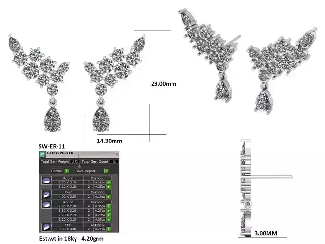 diamond dangling earrings