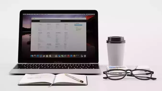 Workplace MacBook 3D model Workplace MacBook 3D model