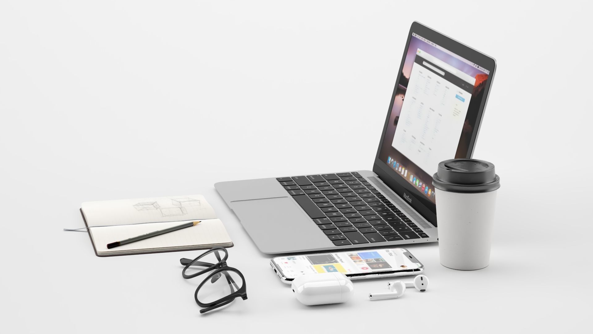 Workplace MacBook 3D model_10