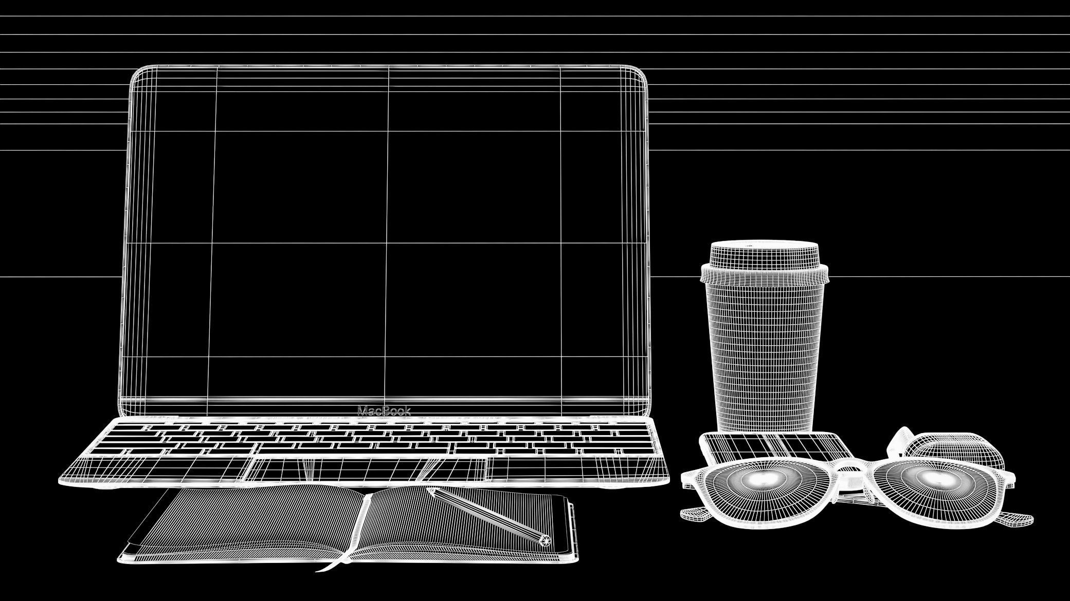 Workplace MacBook 3D model_13