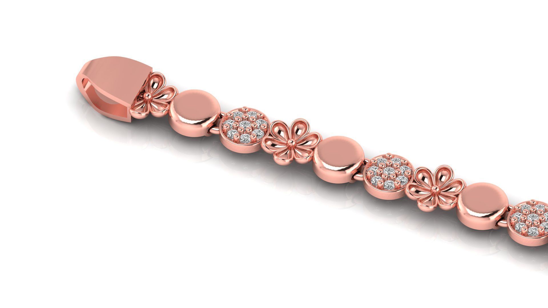 BEST 5 SET Less Weight  ladies 3d bracelet for direct casting 3D Model Collection_2