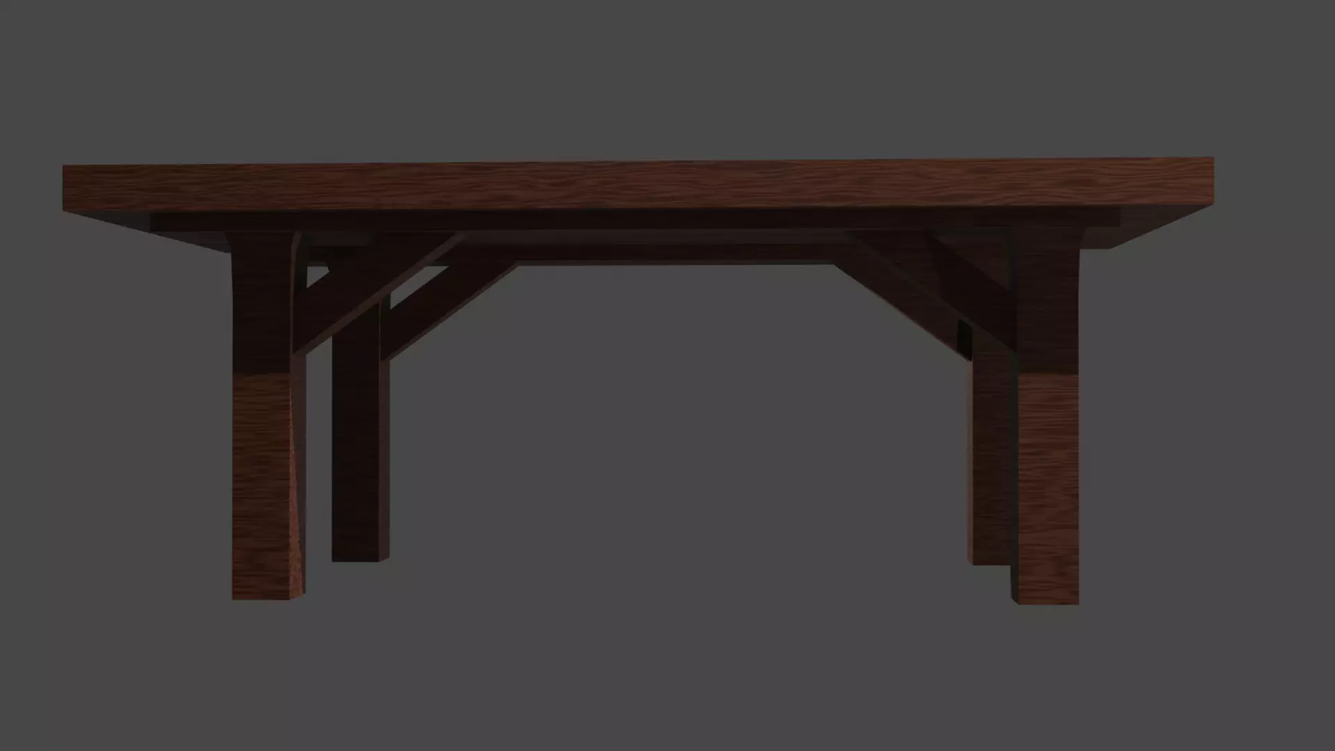 Wooden table Low-poly 3D model_0
