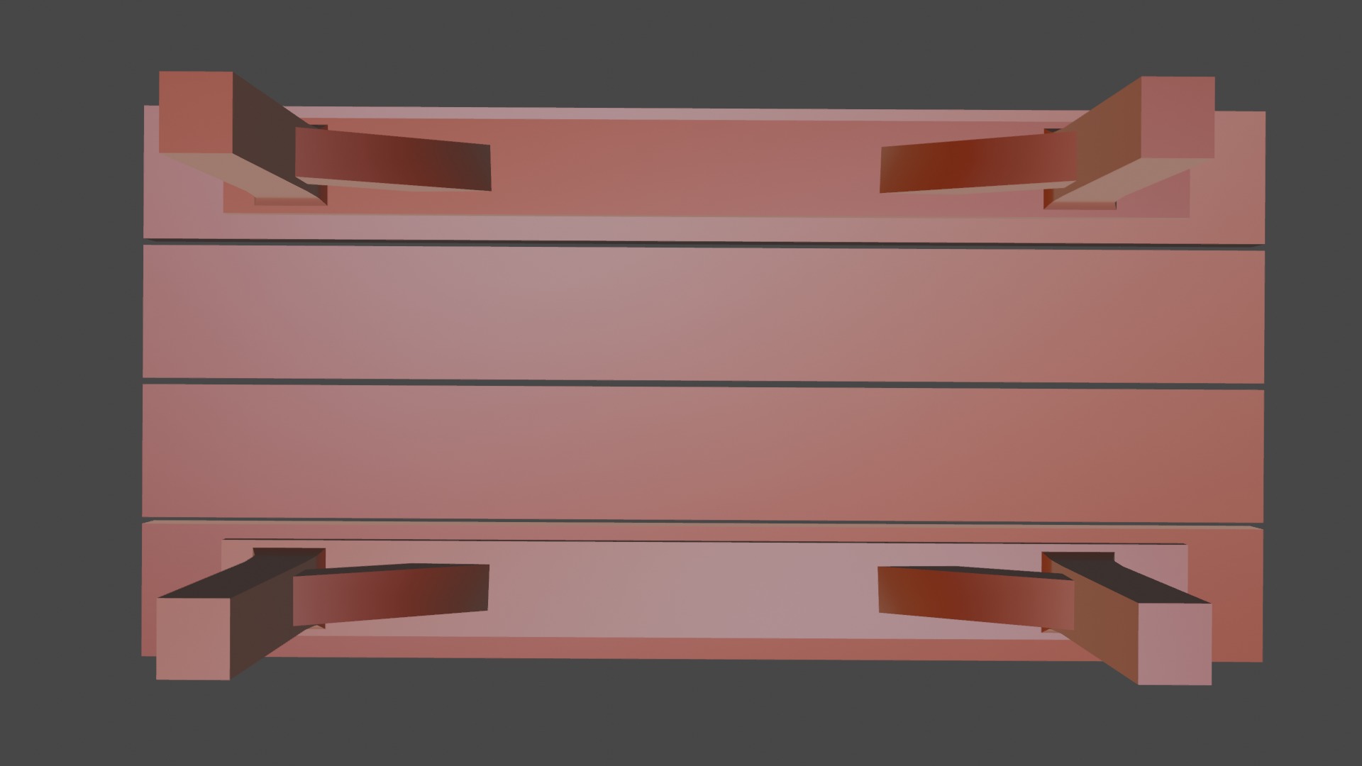 Wooden table Low-poly 3D model_6