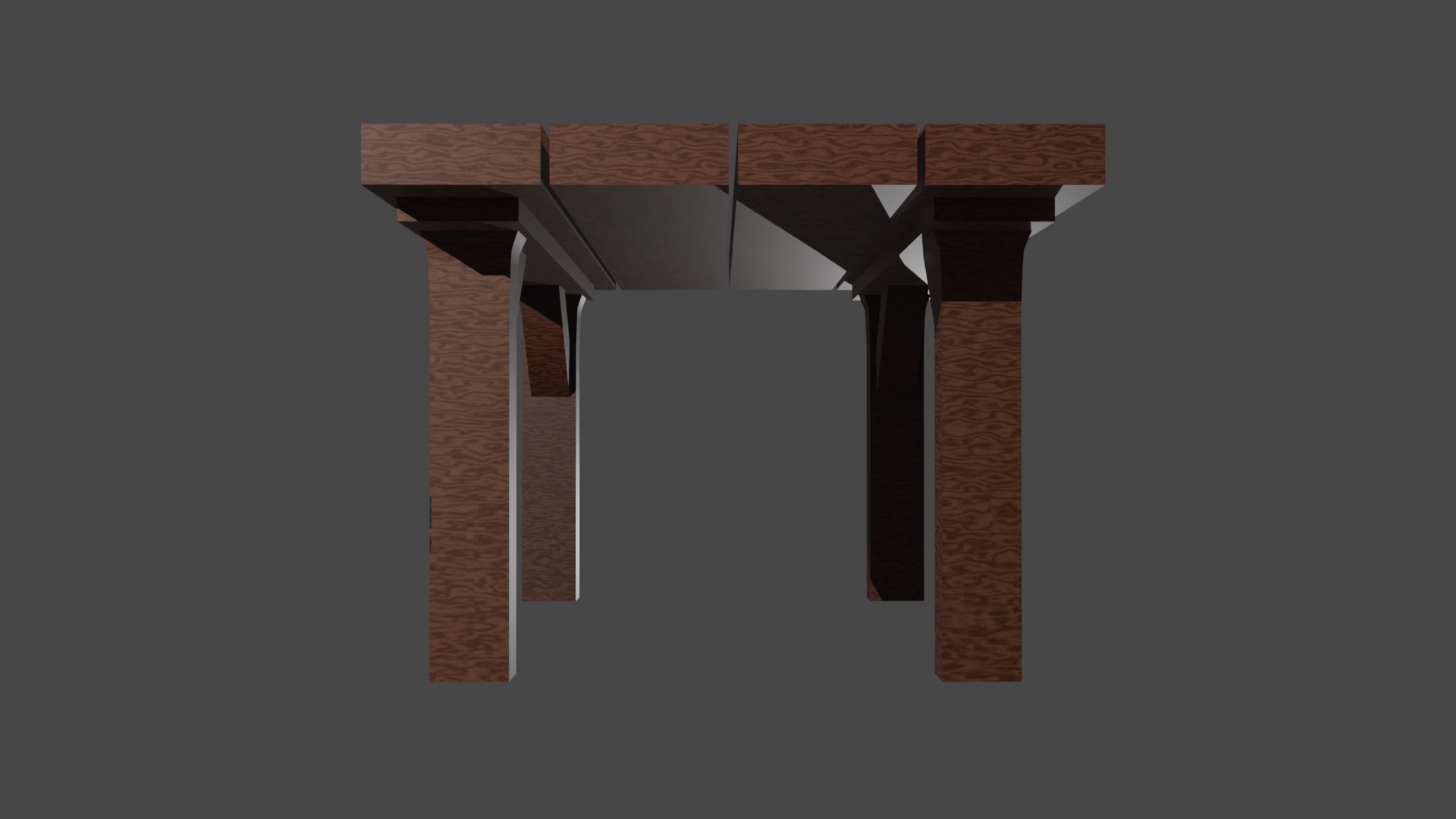 Wooden table Low-poly 3D model_2