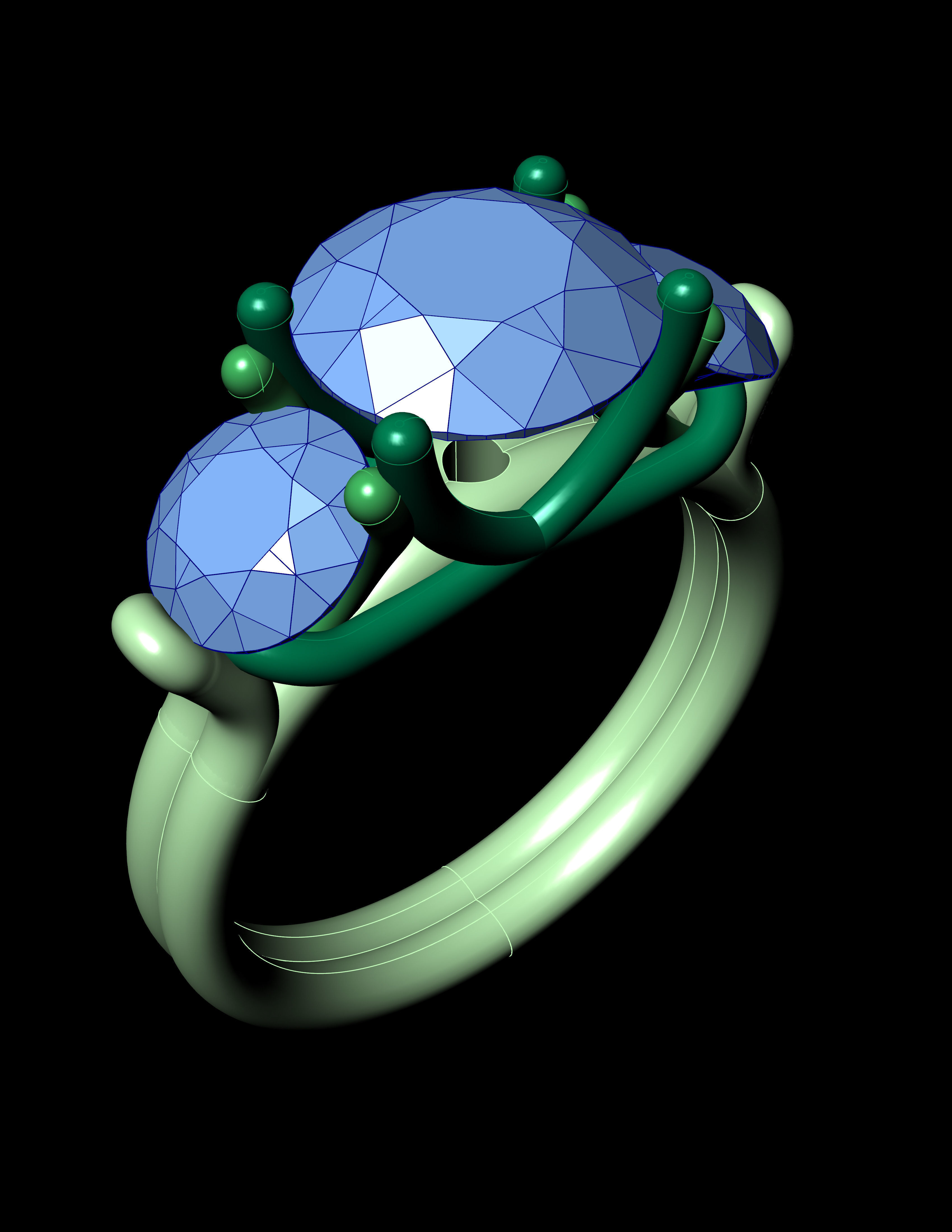 Diamond Ring For Women  3D print model_5
