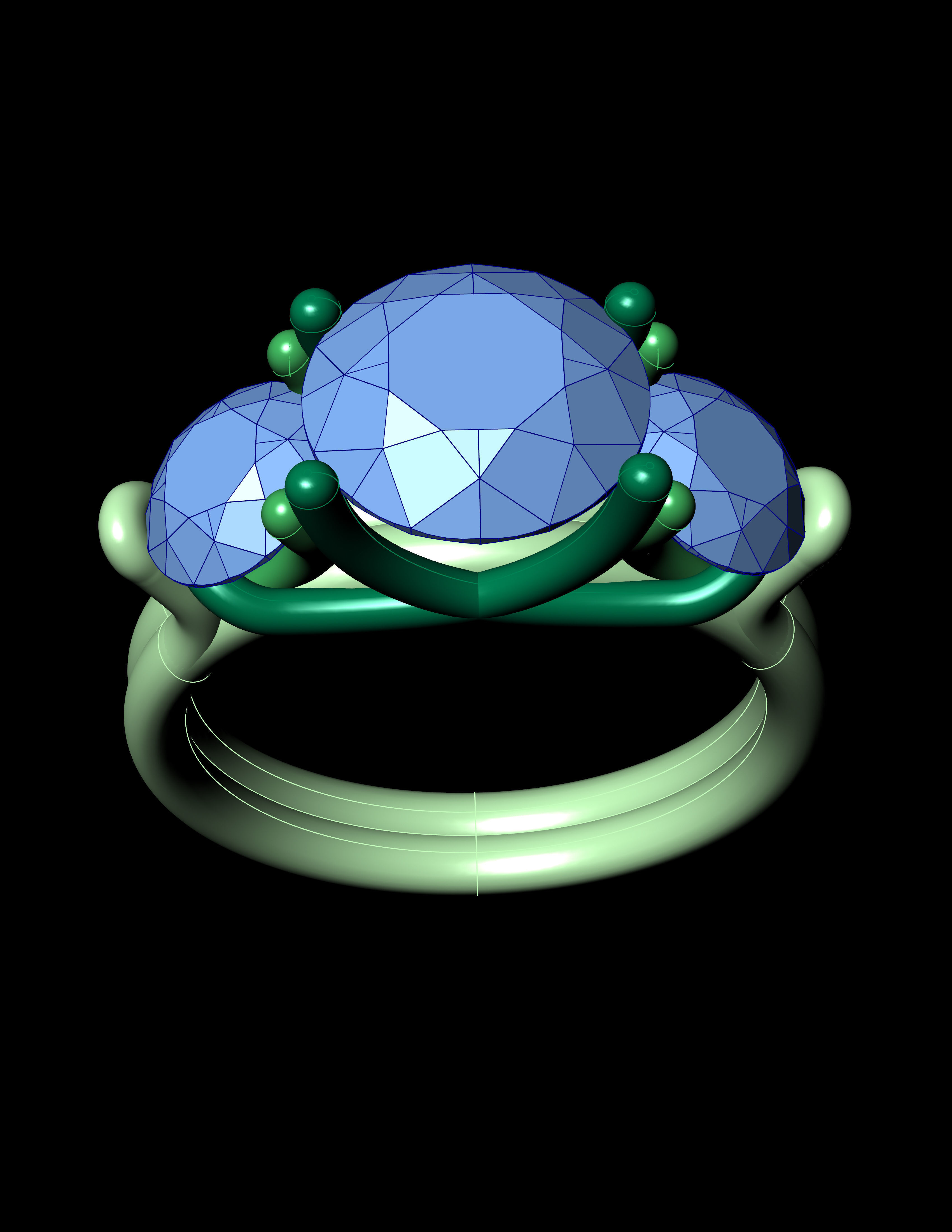 Diamond Ring For Women  3D print model_4