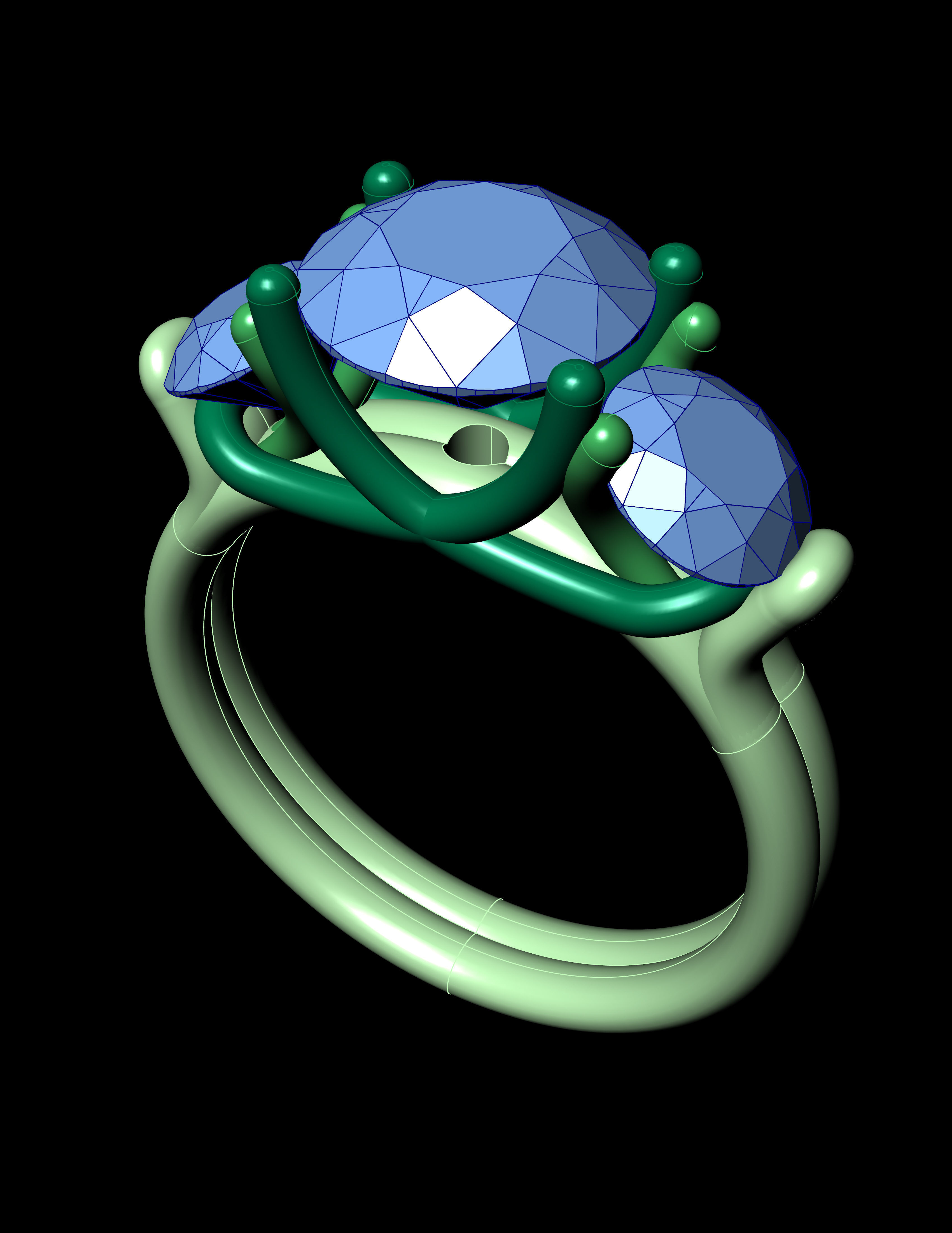 Diamond Ring For Women  3D print model_3