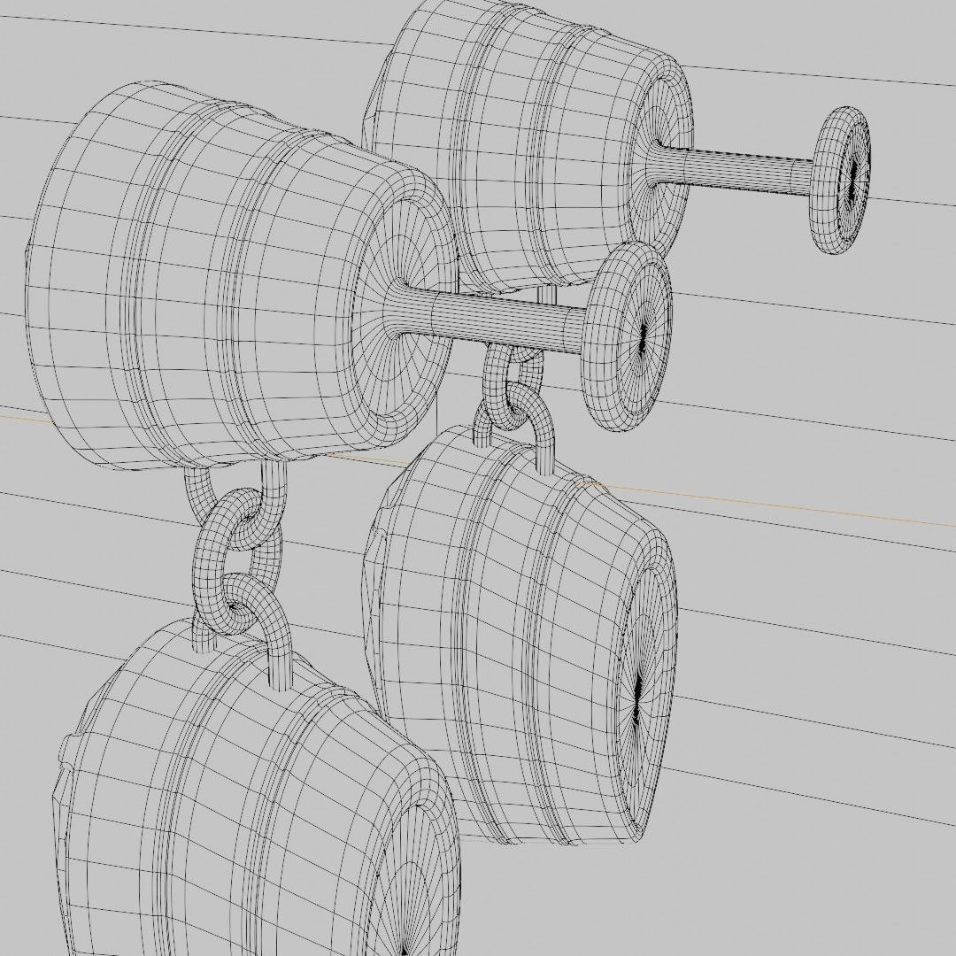 Simple Diamond studded Earing - golden Free 3D model_5