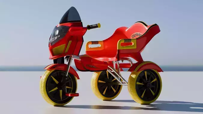 Baby Tri-Cycle Low-poly 3D model